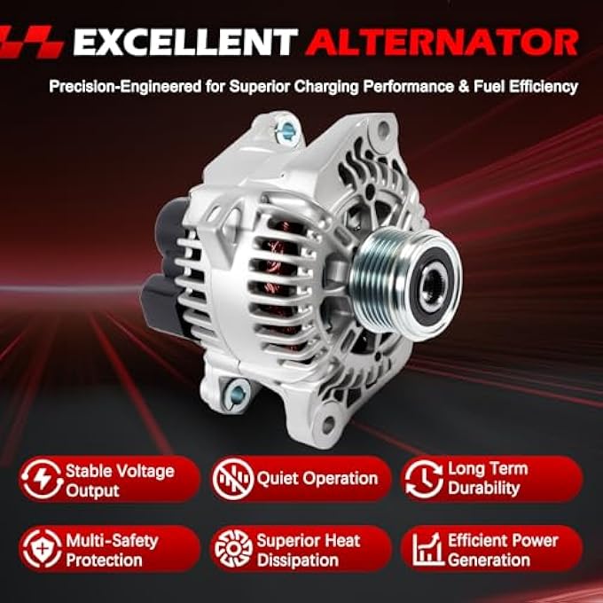 Autodevil 11493 New Alternator for Santa Fe 2.4L 2010-2012, for Sonata 2.0L 2011-2014, for Optima 2.0L 2012-2013, for Sorento 2.4L 2011-2012, Automotive Replacement Alternators 12V 110A - Image 4