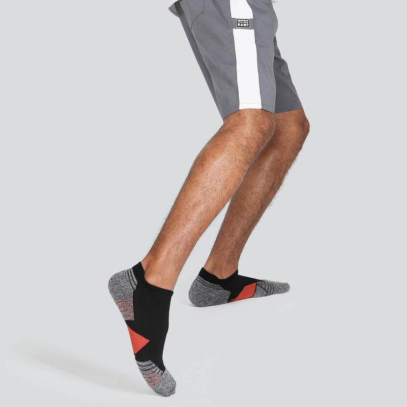 WANDER Men's Athletic Running Socks 7 Pairs Thick Cushion Ankle Socks for Men Sport Low Cut Socks 6-9/10-12 (7 Pairs Black Red, Shoe Size: 12-14) - Image 5