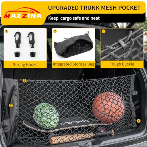 Maxzina Cargo Net Compatible with 2023-2025 2026 Honda Pilot Truck Bed Cargo Net 3.28'×1.05' Double Layer Envelope Style Dense Mesh Trunk Organizer for 2024 Pilot Exterior Accessories - Image 5