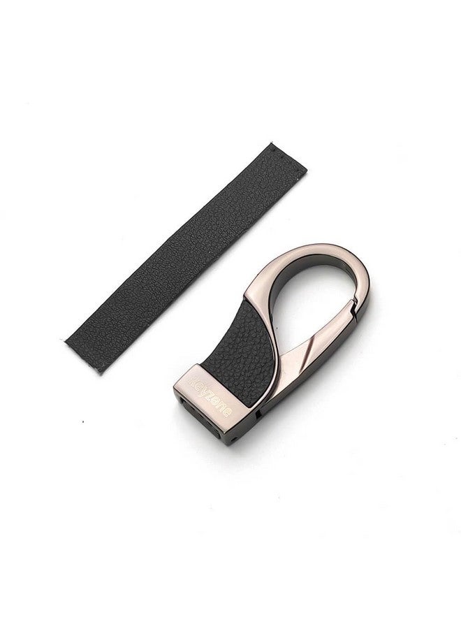 keyzone Unisex D Shape Buckle Keychain Keyring Keyholder for Car Keys (Black) - Image 1