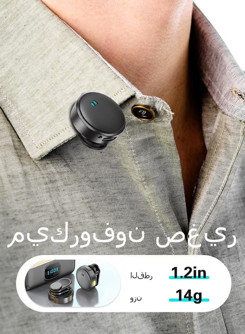 ميكروفون لافالير لاسلكي لأجهزة iPhone/Android، ميكروفون صغير مع حافظة شحن، مشبك مغناطيسي، إلغاء الضوضاء، مدى 300 قدم، ميكروفون مكثف للبث المباشر، تسجيل الفيديو، تيك توك ويوتيوب - Image 2