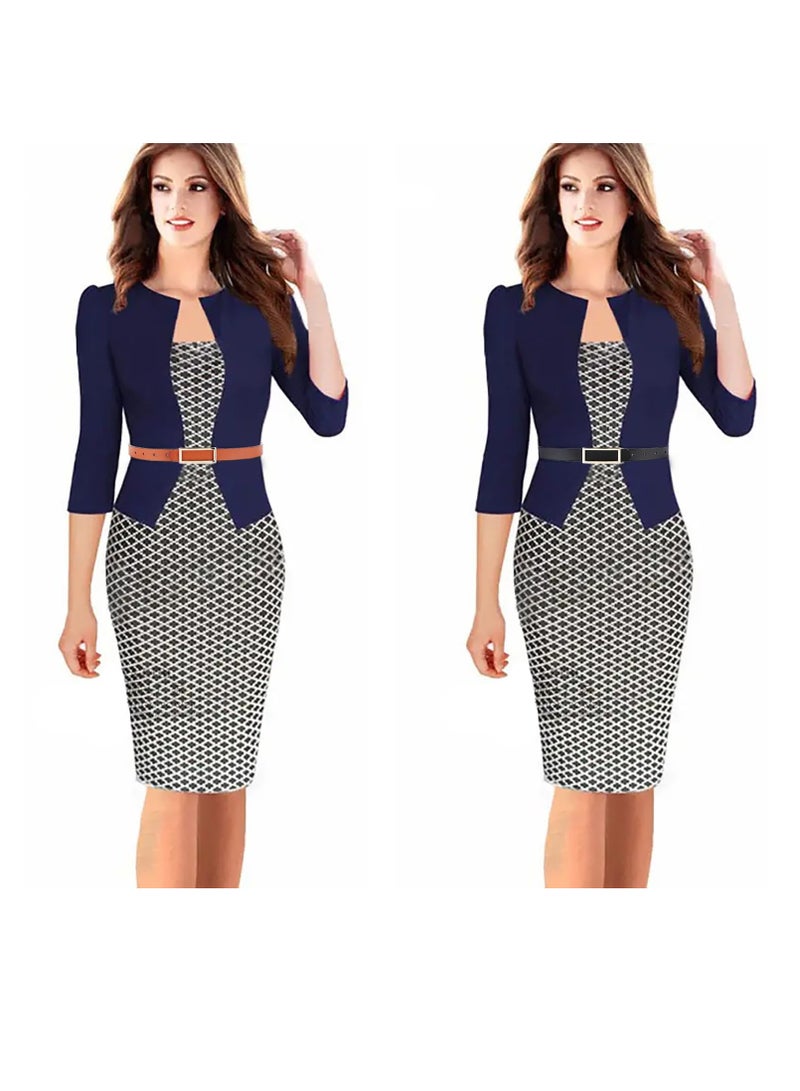 Excefore حزام جلدي قابل للعكس للنساء، عبوة من حزامين عصريين بإبزيم ذهبي، حزام نسائي للجينز والفساتين والسراويل، عرض 2.3 سم (0.9 بوصة)، أسود وبني - Image 4