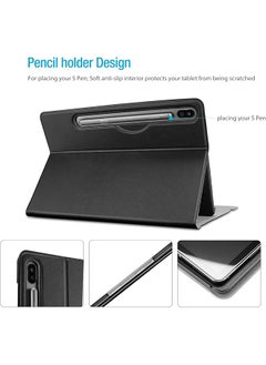 Procases Galaxy Tab S8 S7 Keyboard Case 11 Inch Slim Lightweight Protective Cover With Magnetically Detachable Wireless Keyboard For Samsung X700 X706 T870 T875 T878 2022 2020 Release -Black  - Image 5
