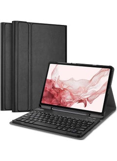 Procases Galaxy Tab S8 S7 Keyboard Case 11 Inch Slim Lightweight Protective Cover With Magnetically Detachable Wireless Keyboard For Samsung X700 X706 T870 T875 T878 2022 2020 Release -Black  - Image 1