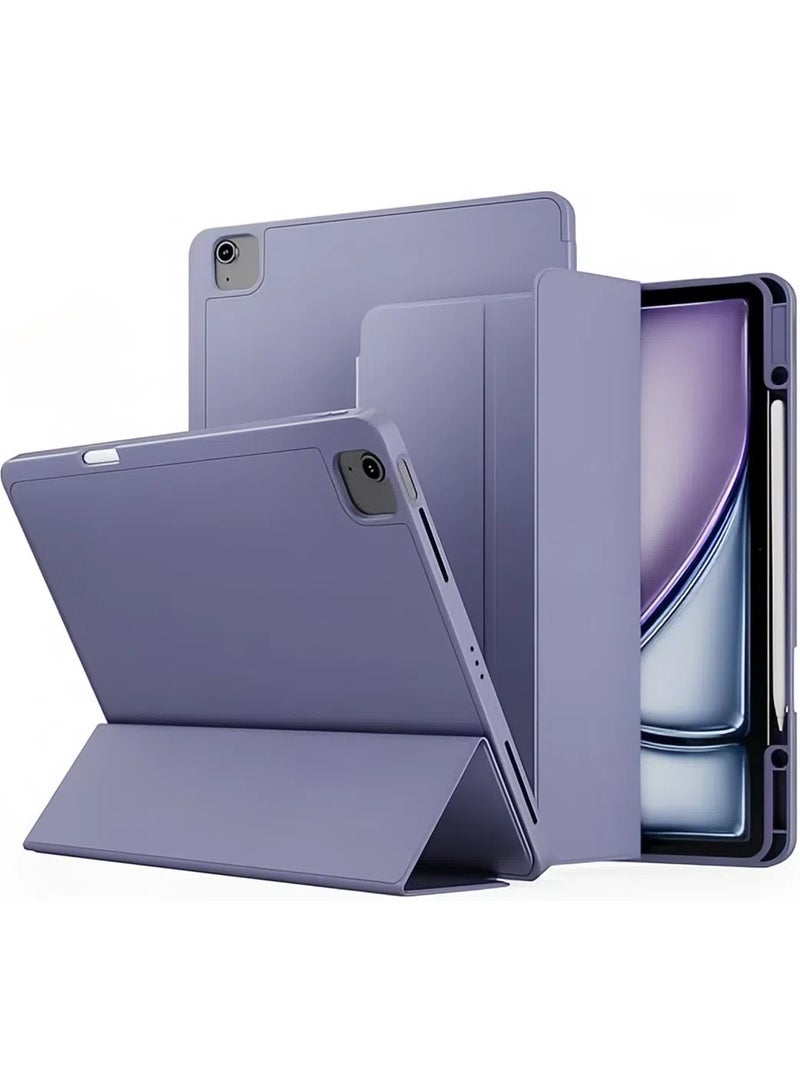 general Compatible with iPad Air 13 Inch (M2) 2024 Case, Trifold Stand Smart Cover Auto Wake with Pencil Holder Soft TPU Back for iPad Air 13 Inch