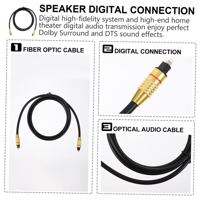 Digital Optical Audio Cable 1.5m Black Od 6.0 Fiber Male to Male Cord for Home Theater Tv and Game Console Audio Connection - Image 3