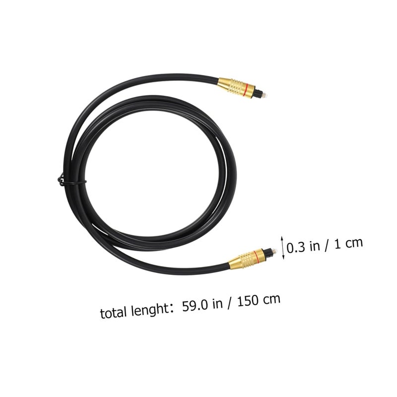 Digital Optical Audio Cable 1.5m Black Od 6.0 Fiber Male to Male Cord for Home Theater Tv and Game Console Audio Connection - Image 2