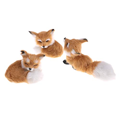 GUDVES Simulation Brown Fox Toy Furs Squatting Fox Model Home Decoration Animals World with Static Action Figures Plush Mini Fox (Pitching), 6 inches - Image 5
