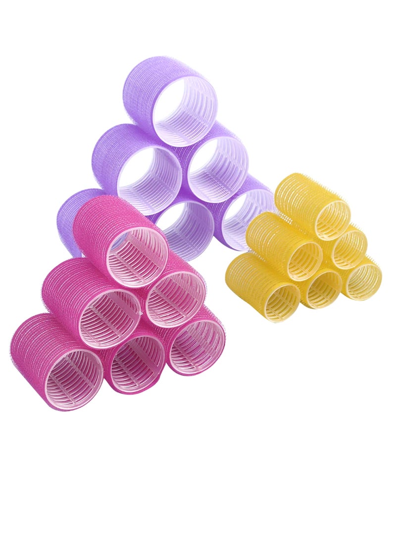 Loquat Pack Of 18 Salon Hair Curler Roller Pink/Yellow/Purple