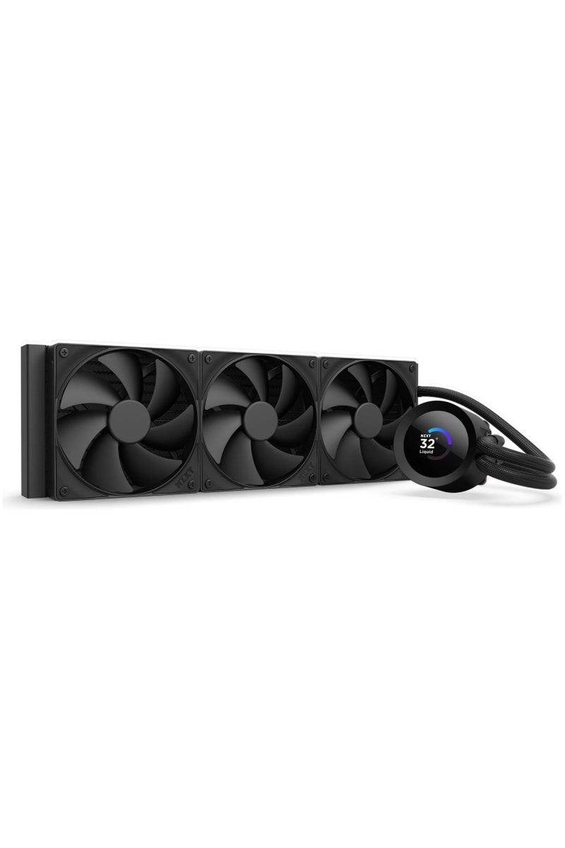 NZXT Kraken 360 Plus 360mm AIO Liquid CPU Cooler, 2.36" Customizable LCD Display, High-Performance Pump, 3x 120mm Static Pressure Fans, CAM Software Control, Intel LGA 1700/1200/115X/2011/2066 & AMD AM4/AM5 Compatible, Non-RGB, Black | RL-KN360-B2 - Image 1