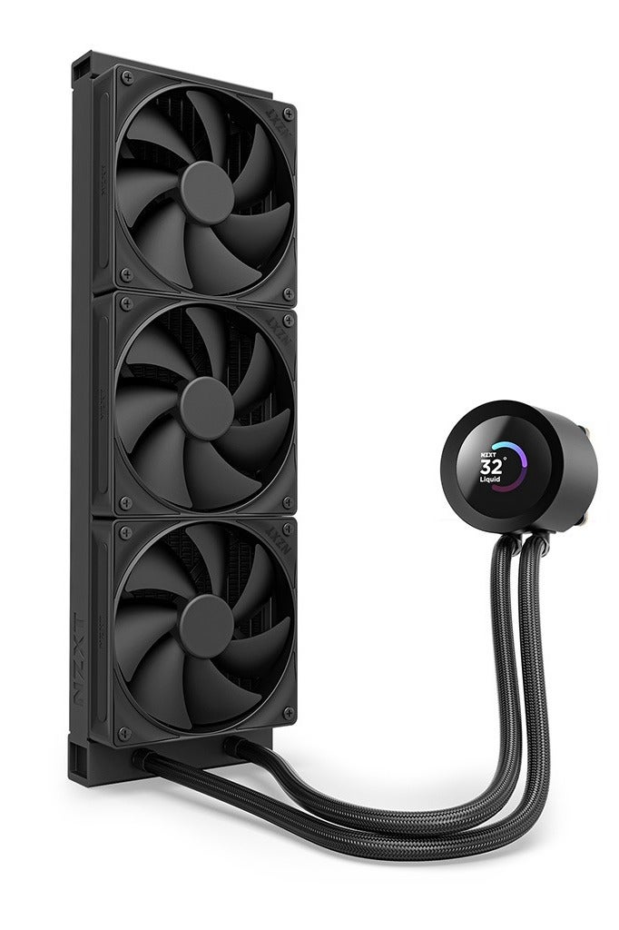 NZXT Kraken 360 Plus 360mm AIO Liquid CPU Cooler, 2.36" Customizable LCD Display, High-Performance Pump, 3x 120mm Static Pressure Fans, CAM Software Control, Intel LGA 1700/1200/115X/2011/2066 & AMD AM4/AM5 Compatible, Non-RGB, Black | RL-KN360-B2 - Image 2