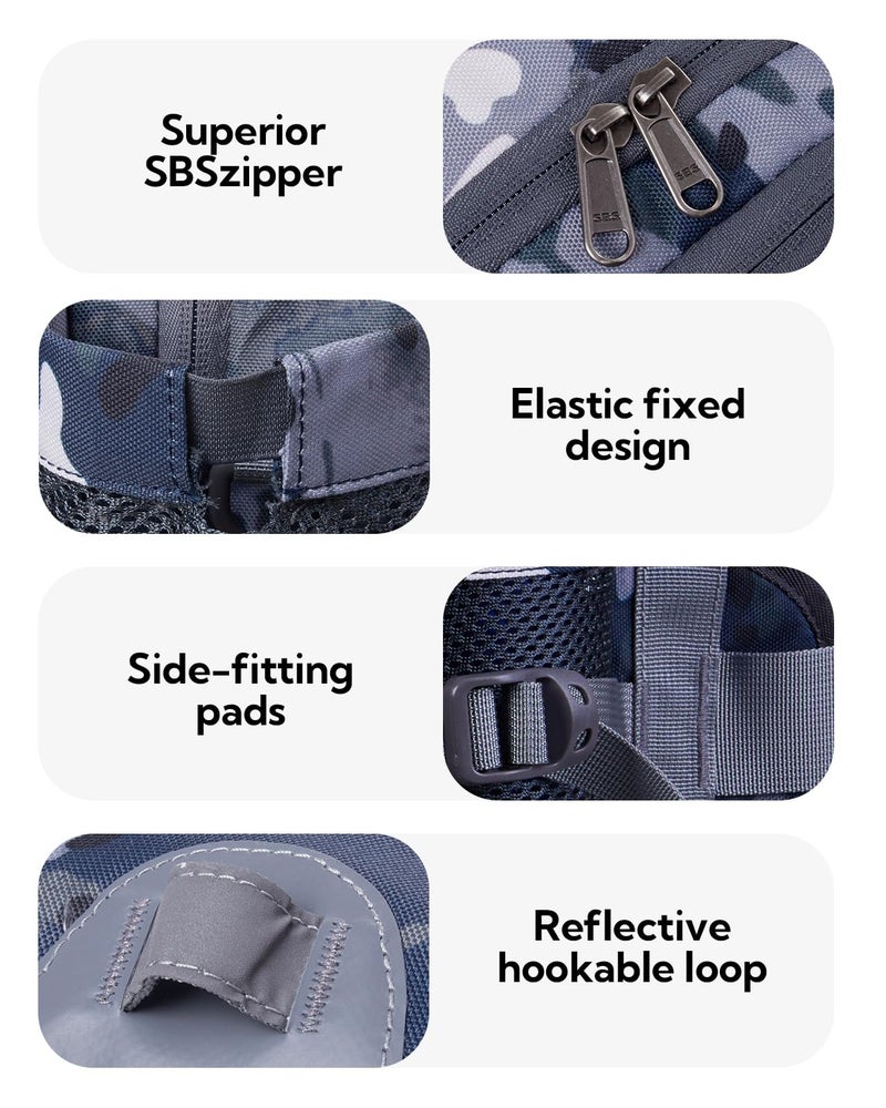 WATERFLY Fanny Pack Waist Bag: Fannie Pack 2 Water Bottle Holders Lumbar Belt Hiking Walking Running Jogging Camping Large Woman Man (Camouflage black) - Image 4