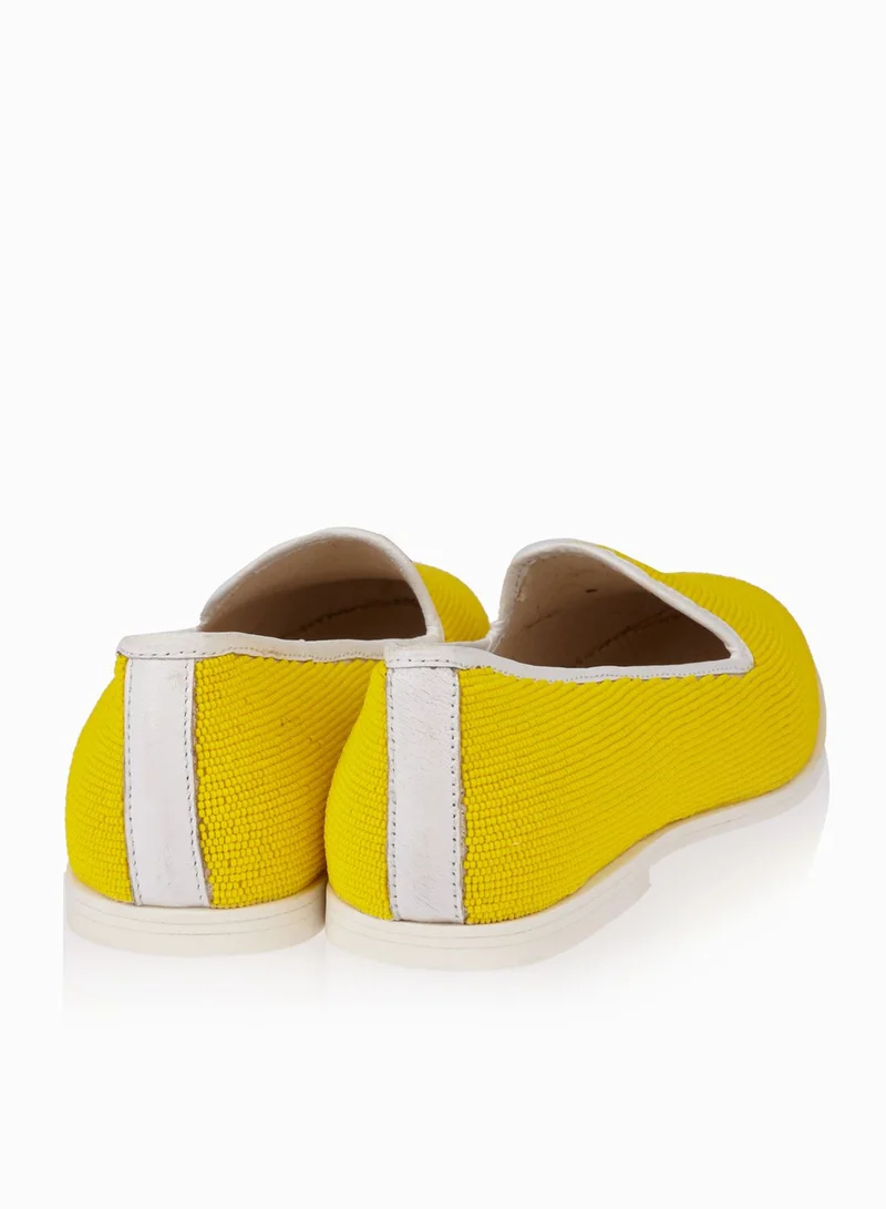 CECILE Beaded Leather Slip Ons