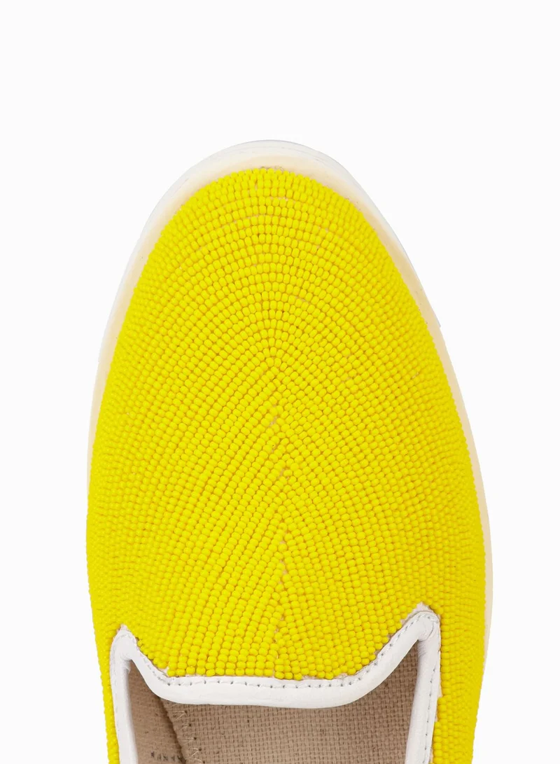 CECILE Beaded Leather Slip Ons