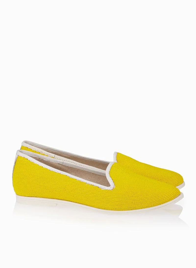 CECILE Beaded Leather Slip Ons