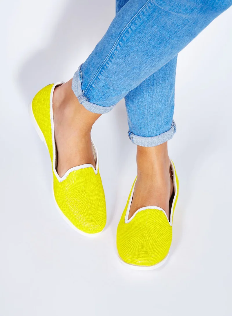 CECILE Beaded Leather Slip Ons