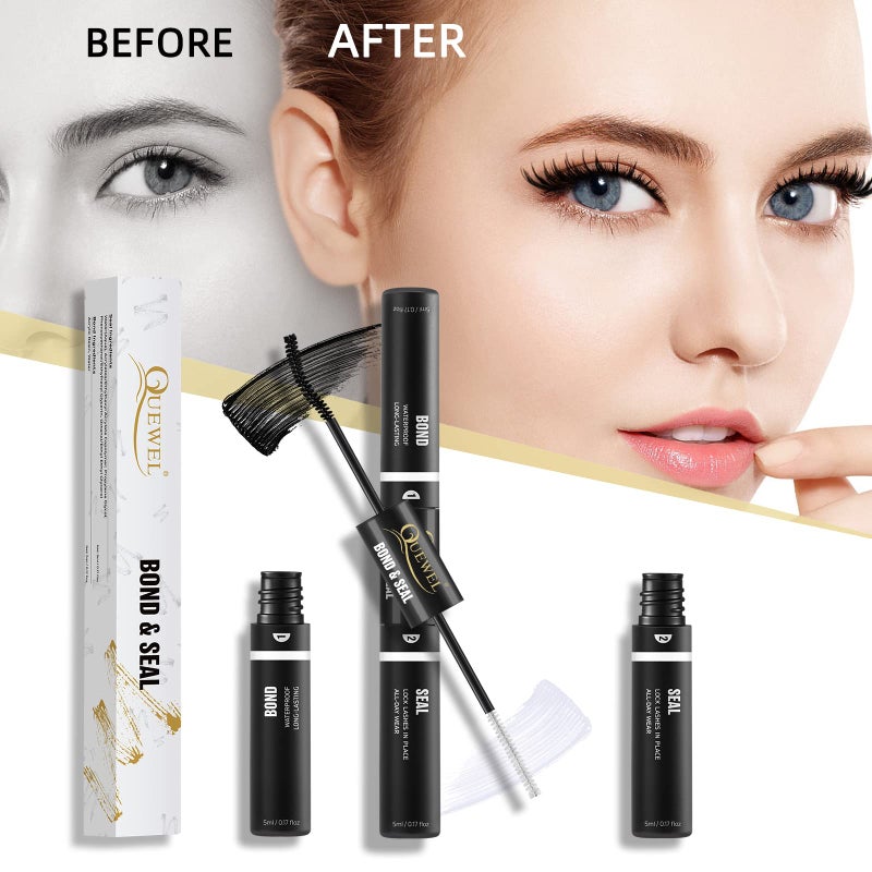 QUEWEL Lash Clusters Bond & Seal - Black Lash Glue for DIY Eyelash Extensions, Strong Hold & Waterproof - Image 5