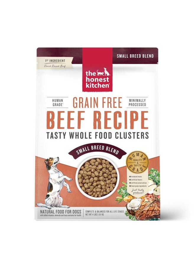 the honest kitchen - The Honest Kitchen Whole Food Clusters Small Breed Grain Free Beef Dry Dog Food, 4 lb Bag - Image 1