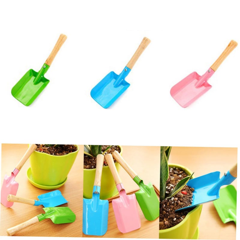 3Pcs Wooden Garden Hand Trowel Set for Transplanting Digging Scoop Random Color - Image 3
