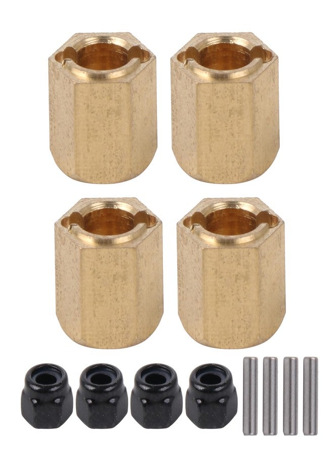 BQLZR RC Brass Wheel Hex Hubs Drive Adapter Replacement for FMS FCX24 1:24 Pack of 4 - Image 1