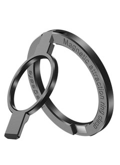 Magnetic Phone Ring Holder, Adjustable Zinc Alloy Phone Ring Holder, for Magsafe Phone Ring Stand Holder, Compatible with iPhone 14/13/12 Series and Phones with Magnetic Suction Case(Black)