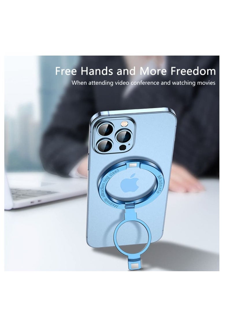 Excefore - Magnetic Phone Ring Holder, Adjustable Zinc Alloy Phone Ring Holder, for Magsafe Phone Ring Stand Holder, Compatible with iPhone 14/13/12 Series and Phones with Magnetic Suction Case(Black) - Image 1