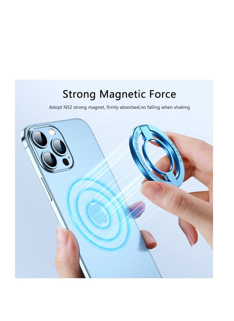 Excefore - Magnetic Phone Ring Holder, Adjustable Zinc Alloy Phone Ring Holder, for Magsafe Phone Ring Stand Holder, Compatible with iPhone 14/13/12 Series and Phones with Magnetic Suction Case(Black) - Image 1