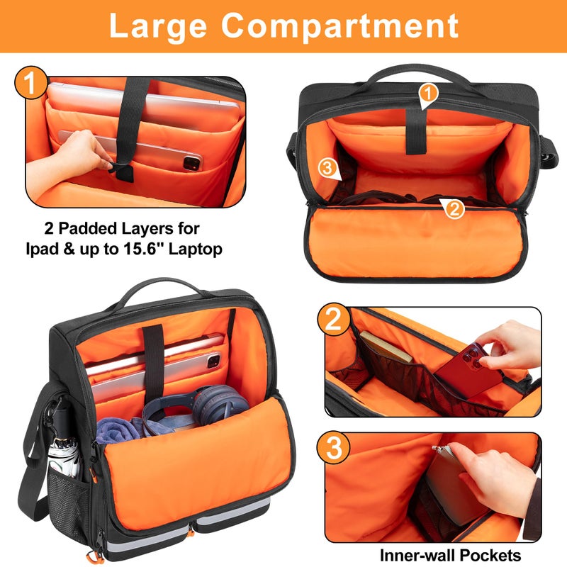 samdew Large Wheelchair Bag to Hang on Back, Wheelchair Accessories Backpack for Adult & Senior, Wheelchair Pouch with Medicine Storage Insulation Pocket & Shoulder Strap, Bag Only - Image 2