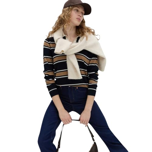 Marks & Spencer Solid Blue Cotton Womens Eva Bootcut Jeans - Image 1