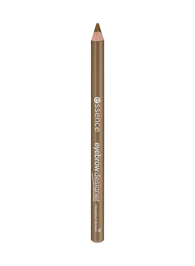 Essence Eyebrow Designer 12 Hazelnut Brown | Long Lasting Brow Pencil | Smooth Application | Defines & Shapes Brows | Natural Finish | With Brush Spoolie | Eye Makeup Essential | 1g Hazelnut Brown 12 - Image 1