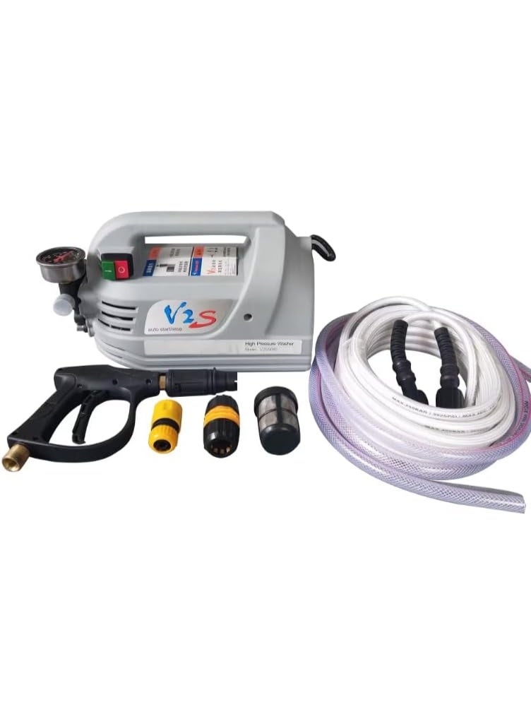 D&L V2 Portable Pressure Washer with Gun and Hose, High Pressure Cleaner for Cars & AC Maintenance - DL