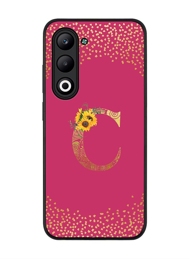 Stylizedd For Oppo A5 5G / A5 4G Case,Slim fit Camera Protection, Shockproof Thin Phone cover  - Custom Floral Monogram - C ( Deep Pink )