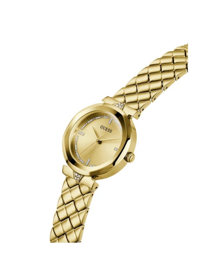 جس ساعة جيس النسائية – مينا ذهبي، سوار ستانلس ستيل ذهبي، حركة كوارتز (GW0613L2) - Image 5