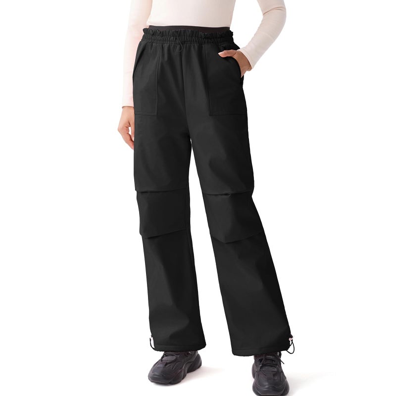 GS SNOWING Women's Snow Pants Waterproof Snowboard Pant Softshell Insulated Fleece Line Ski Pants Winter Warm Outdoor Hiking Black M - Image 1