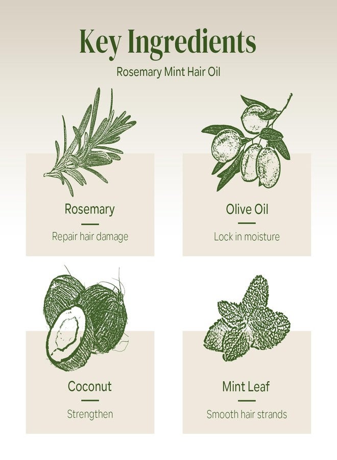 FREEORR Rosemary Mint Hair Oil for Hair Growth, Strengthening and Smoothing Hair Oil, Deep Moisturizing and Nourish for Split Ends and Dry Scalp, Aromatherapy, Lightweight and Non-Greasy, 1.93 Fl Oz - Image 3