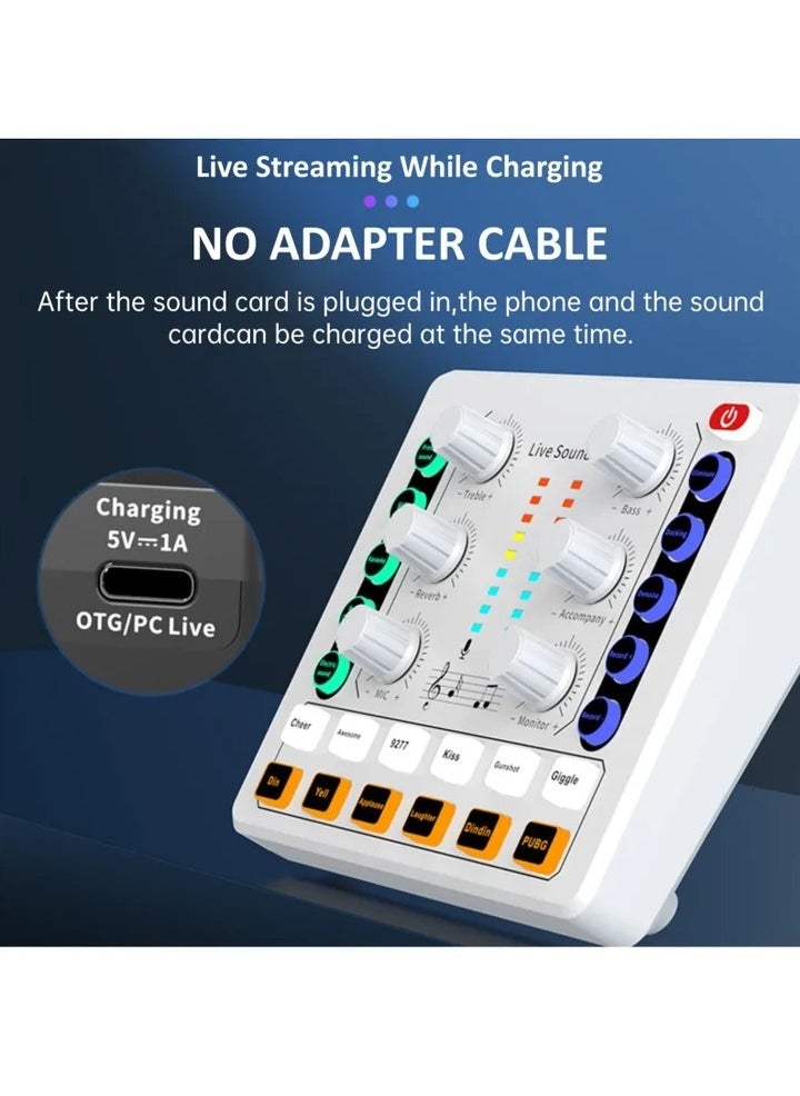 Generic Live Sound Card, Mini Audio Mixer Board for PC Computer Phone, Voice Changer Sound Card Fit for PS4, Xbox, Switch, DJ Mixer, Podcast for Music Recording Karaoke Singing Broadcast, Recording Card  - Image 4