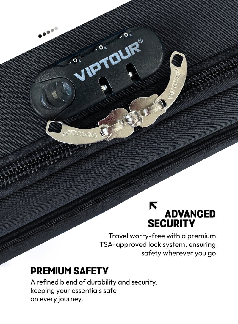 فيبتور مجموعة أمتعة من 4 قطع، حقيبة عربة متينة بعجلتين، قفل رقمي ومقبض تلسكوبي ثلاثي المراحل - Image 4