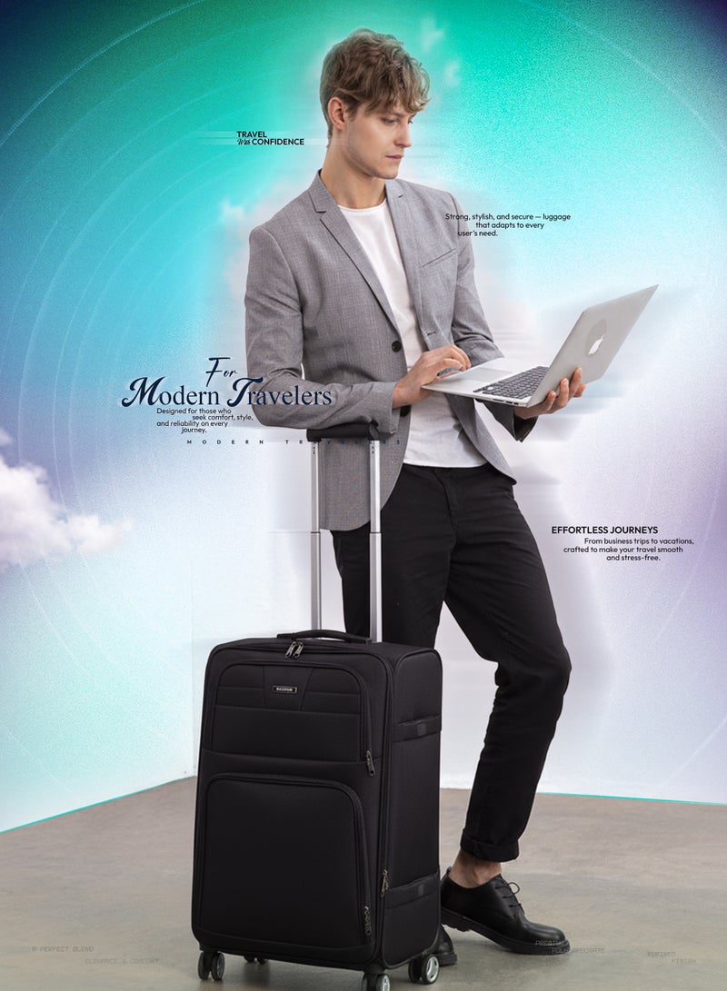 فيبتور مجموعة أمتعة من 4 قطع، حقيبة عربة متينة بعجلتين، قفل رقمي ومقبض تلسكوبي ثلاثي المراحل - Image 5