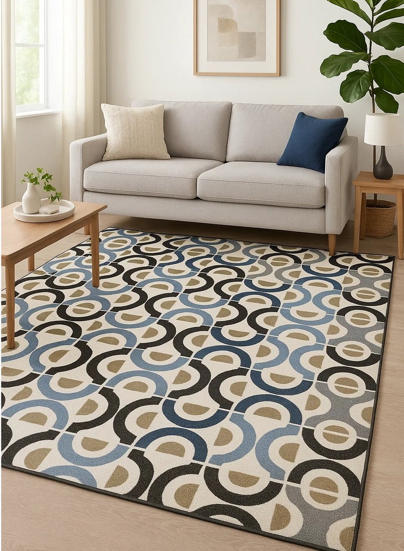 لوفت كاستيلو، سجادة حديثة لغرفة المعيشة وغرفة النوم وسجادة أرضية للمنزل، مضادة للانزلاق، 200 × 285 سم، نسيج، مزيج، صنع مصري - Image 1