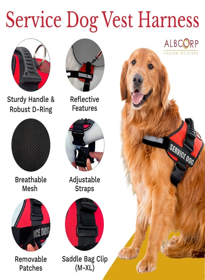 ALBCORP Service Dog Vest Harness – Reflective Service Animal Vest, No-Pull Harness with Handle & Mesh Padding – Sizes XXS-XL for Puppies – 2 Removable Service Patches Included (XXS, Green Camo) - Image 4