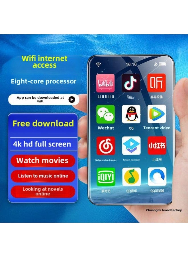 Android Smart Wifi Full Screen Mp4 Students Can Download Mp5 Bluetooth Touch Mp3 Music Player-Body Color:4.0 Black Wifi Bluetooth (3+32)-Memory Capacity:With [protective Cover]  - Image 2