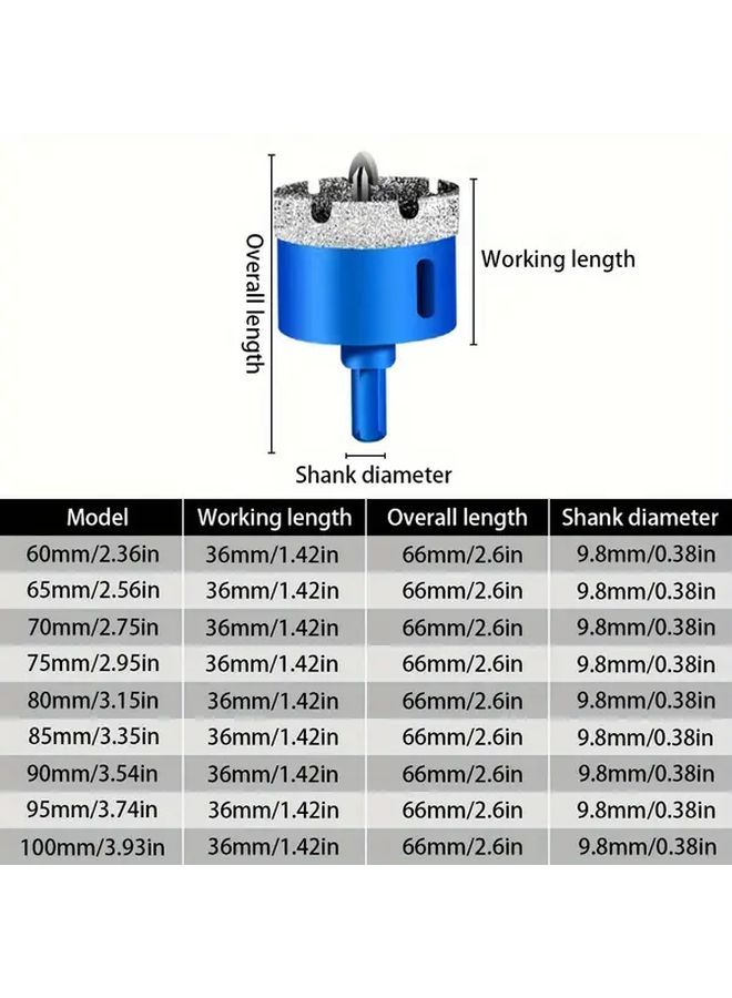 90mm Diamond Hole Saw Cutter with Centering Guide for Tile Glass Marble Stone Dry Drilling - Image 3