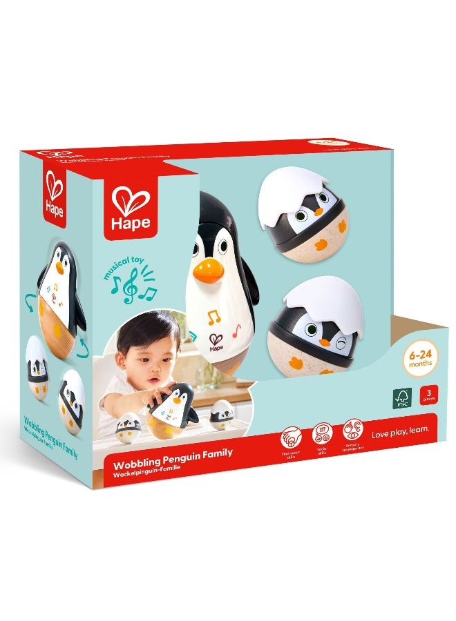 Hape Wobbling Penguin Family Musical Toy Set (3 Pieces) - Image 1