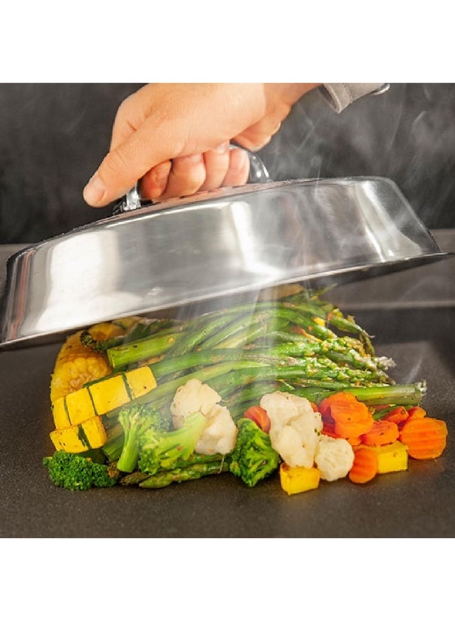 بلاك ستون غطاء شوي دائري من الفولاذ المقاوم للصدأ عالي الجودة فضي 12 بوصة 1780 - Image 3