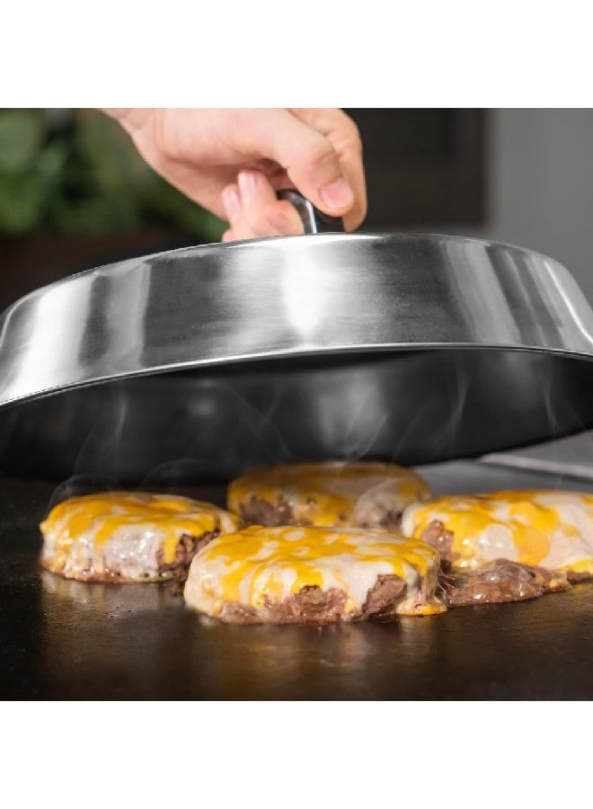 بلاك ستون غطاء شوي دائري من الفولاذ المقاوم للصدأ عالي الجودة فضي 12 بوصة 1780 - Image 2