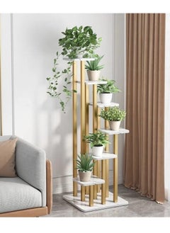 Generic Modern home Decor Golden Plant Stand, 6-tier Plant Pot Holder Shelves, Metal Planter Display Rack, Indoor Outdoor Flower Shelf for Balcony, Patio, Garden, Corner Living Room Study  - Image 1