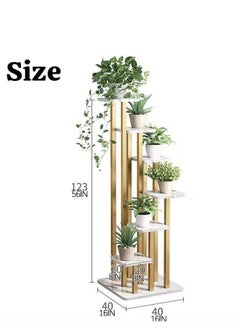 Generic Modern home Decor Golden Plant Stand, 6-tier Plant Pot Holder Shelves, Metal Planter Display Rack, Indoor Outdoor Flower Shelf for Balcony, Patio, Garden, Corner Living Room Study  - Image 2