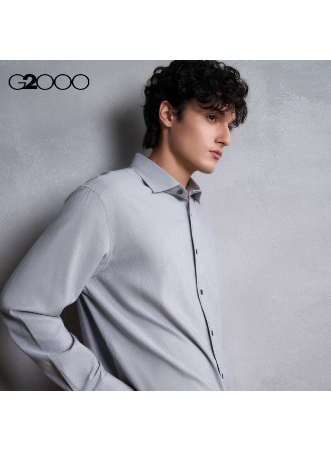 G2000 Men's Autumn Winter Comfortable Casual Long Sleeve Shirt Cotton Skin-friendly Mall Same Style - Image 1