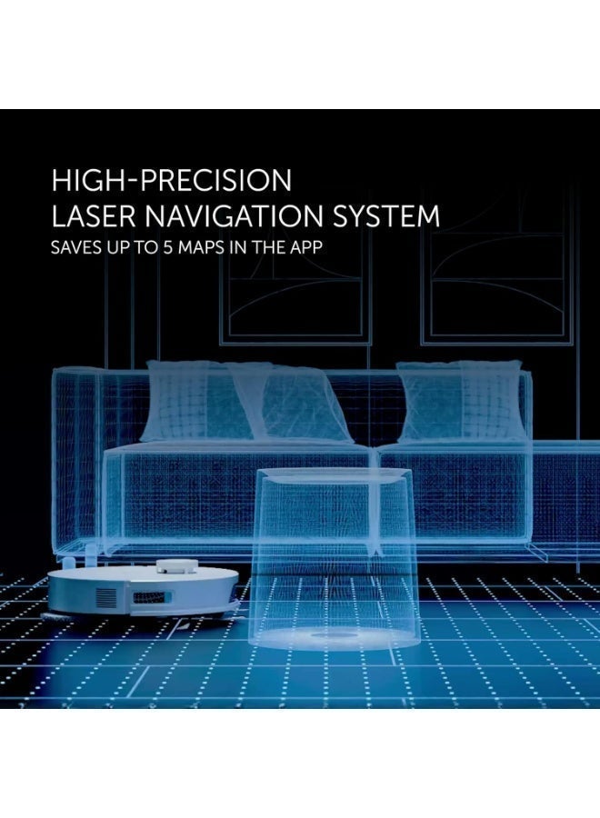 Polaris Robot Vacuum & Mop with Self-Cleaning Station | 10,000 Pa Suction, Laser Nav + AI Camera, 4L Dust + 4L Water Tanks, 240min Runtime, Wi-Fi App, 5-Map Memory - Image 3