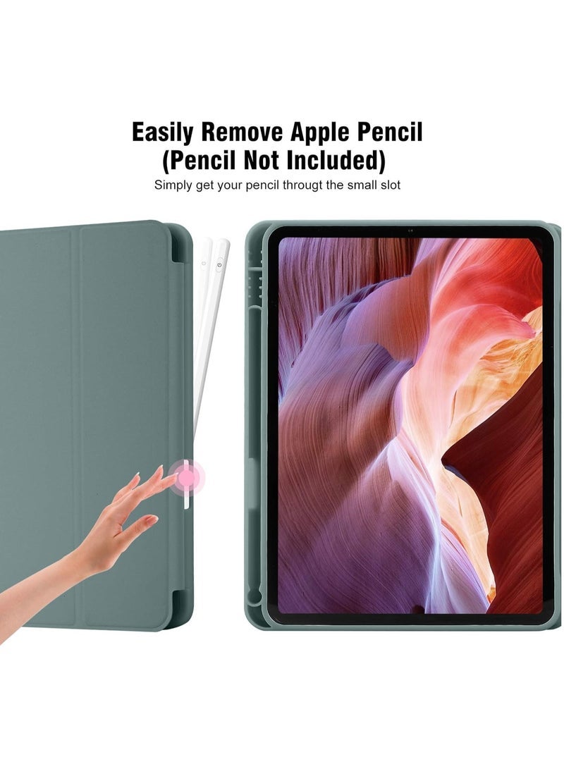 SmartGrist Smart Trifold Stand Case for iPad 10th Generation (10.9 Inch, 2022) with Pencil Holder - Soft TPU Back, Auto Wake/Sleep - Pine Green - Image 2